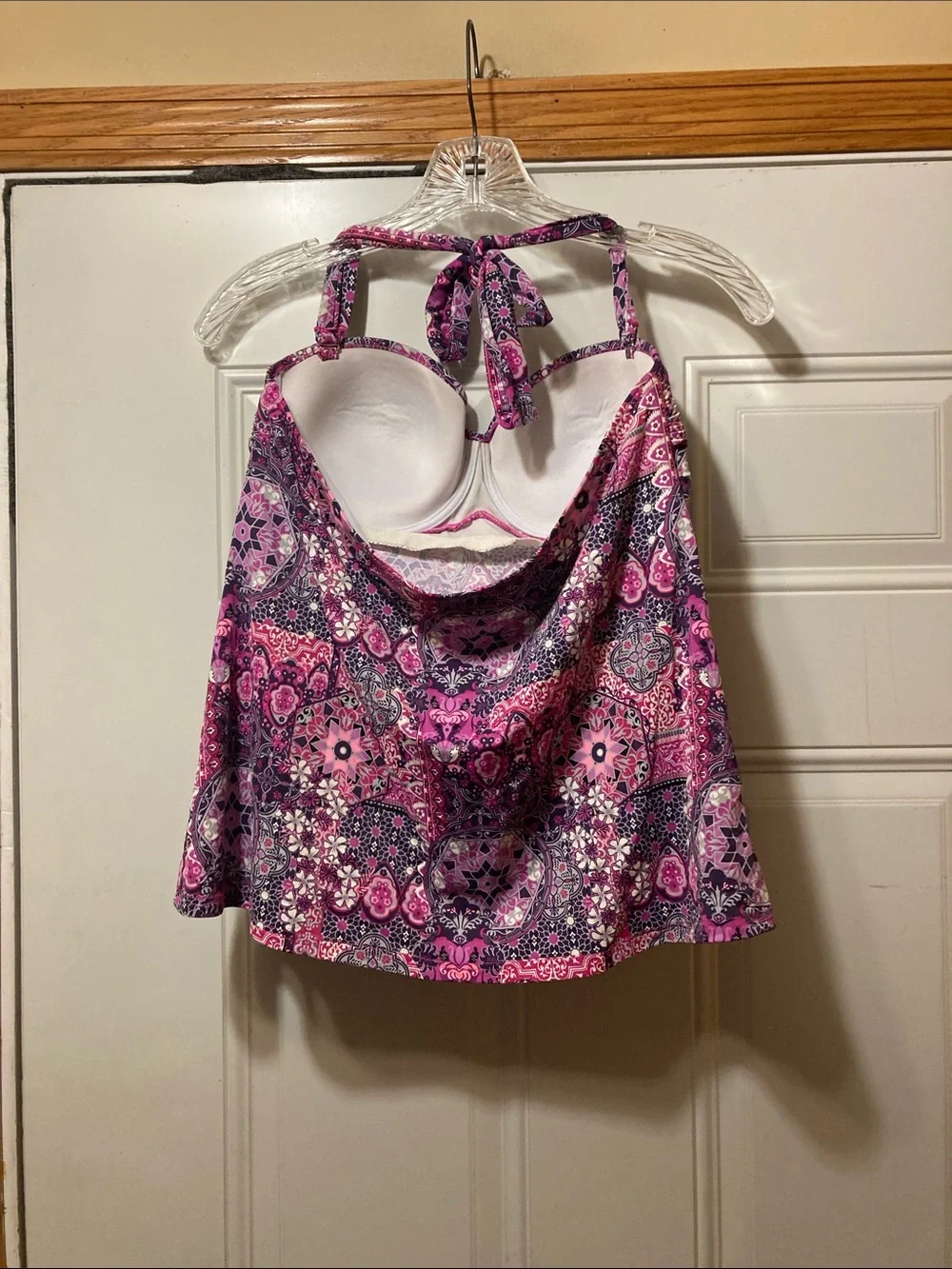 Venus Pink & Purple Patterned Tankini Swim Top 10 - Picture 2 of 4